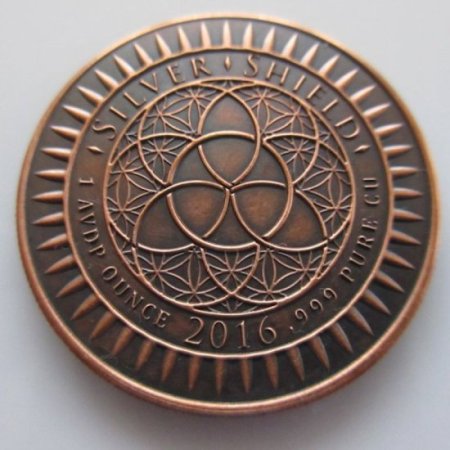 (image for) Non Vi Virtute Vici 1 oz .999 Pure Copper Round (2016 Silver Shield) (Black Patina)