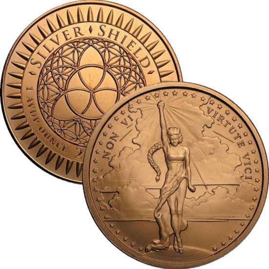 (image for) Non Vi Virtute Vici 1 oz .999 Pure Copper Round (2016 Silver Shield)