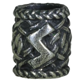 Norse Celtic Rune Bead in Nickel Silver by Russki Designs