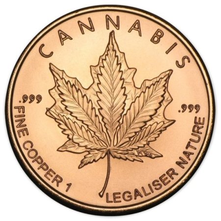 (image for) Cannabis .999 Pure Copper 1 Gram Pin By Barter Wear