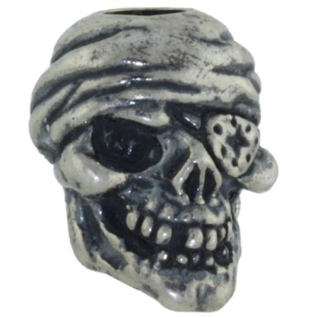 (image for) One-Eyed Jack Skull Bead in Solid .925 Sterling Silver by Schmuckatelli Co.