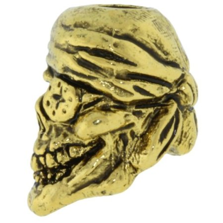 (image for) One-Eyed Jack Skull Bead in 18K Antique Gold Finish by Schmuckatelli Co.