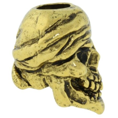 (image for) One-Eyed Jack Skull Bead in 18K Antique Gold Finish by Schmuckatelli Co.