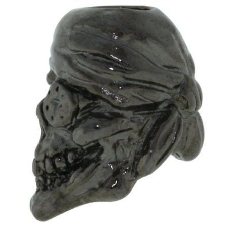 (image for) One-Eyed Jack Skull Bead in Hematite Finish by Schmuckatelli Co.