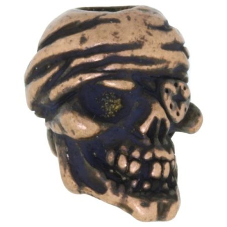 (image for) One-Eyed Jack Skull Bead in Roman Copper Oxide Finish by Schmuckatelli Co.