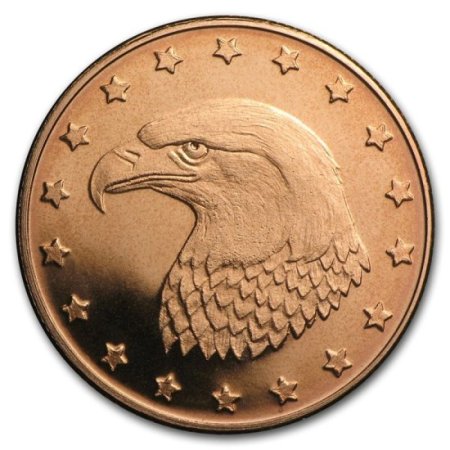 (image for) Bald Eagle .999 Pure Copper 1/4 Oz. Pin By Barter Wear