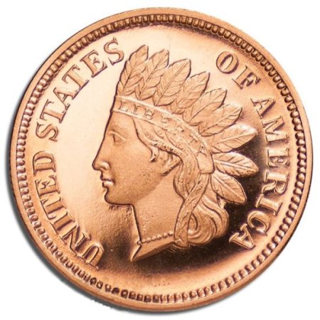 (image for) Indian Head Cent Design .999 Pure Copper 1/4 Oz. Pin By Barter Wear