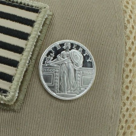 (image for) Standing Liberty .999 Pure Silver 1/4 Oz. Pin By Barter Wear