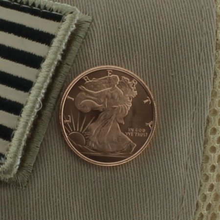 (image for) Walking Liberty .999 Pure Copper 1/4 Oz. Pin By Barter Wear