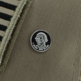 George Washington Skull .999 Pure Silver 1 Gram Pin By Barter Wear