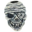 (image for) One-Eyed Jack Skull Bead in Solid .925 Sterling Silver by Schmuckatelli Co.