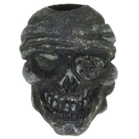 One-Eyed Jack Skull Bead in Black Oxide Finish by Schmuckatelli Co.