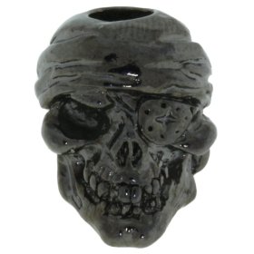 One-Eyed Jack Skull Bead in Hematite Finish by Schmuckatelli Co.