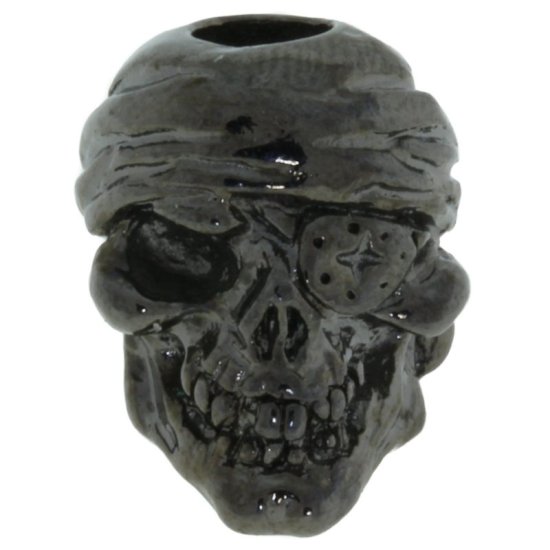 (image for) One-Eyed Jack Skull Bead in Hematite Finish by Schmuckatelli Co.
