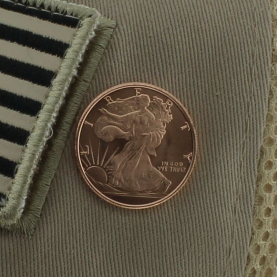 (image for) Walking Liberty .999 Pure Copper 1/4 Oz. Pin By Barter Wear