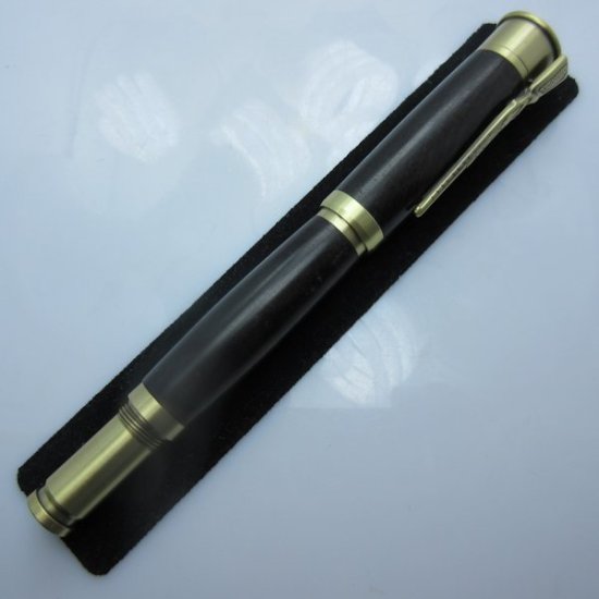 (image for) Over and Under Shotgun Rollerball Pen in (Ebony) Antique Brass