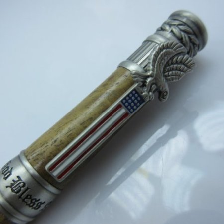 (image for) American Patriot Rollerball Pen in (Teak) Antique Pewter