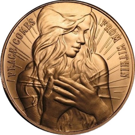 (image for) Peace Comes From Within 1 oz .999 Pure Copper Round (2017 Silver Shield)