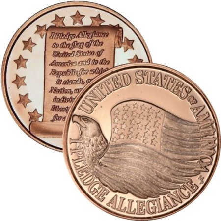 (image for) Pledge Of Allegiance United States Of America 1 oz .999 Pure Copper Round
