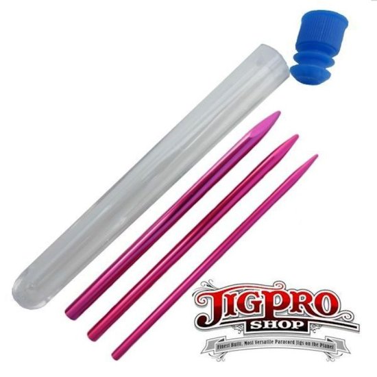 (image for) 3 Different Size Pink Lacing Needles with Storage Capsule