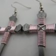 (image for) Nail Cross Earrings in Pink By Mr. Willie Hess