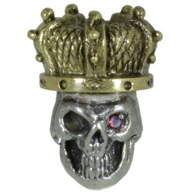 Queen of the Dead in Brass/White Brass w/Red Garnet Eye (Polished Crown) by Covenant Everyday Gear