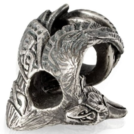 (image for) Raven Bead in Nickel Silver by Russki Designs