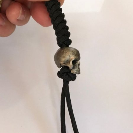 (image for) Realistic Skull Lanyard With Black 550# Paracord