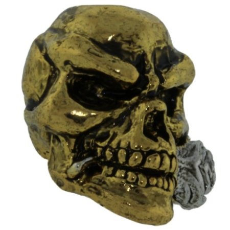 (image for) Rose Skull Bead in Antique 18K Gold/ Rhodium Finish by Schmuckatelli Co.