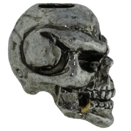 (image for) Rose Skull Bead in Rhodium/Antique 18K Gold Finish by Schmuckatelli Co.