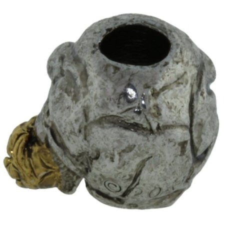 (image for) Rose Skull Bead in Rhodium/Antique 18K Gold Finish by Schmuckatelli Co.