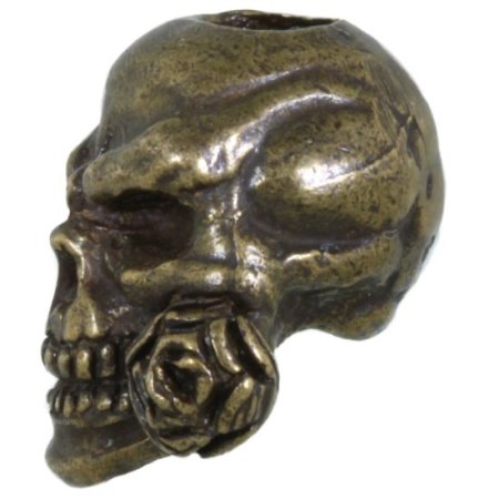 (image for) Rose Skull Bead in Solid Oil Rubbed Bronze by Schmuckatelli Co.