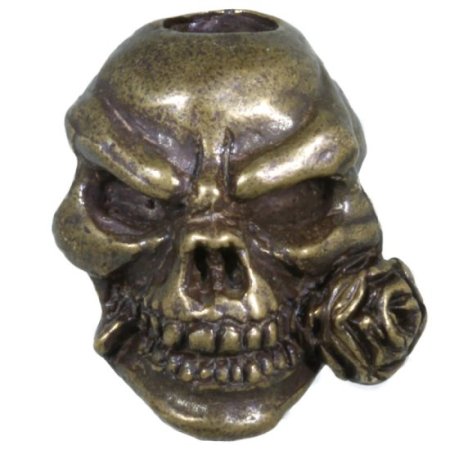 (image for) Rose Skull Bead in Solid Oil Rubbed Bronze by Schmuckatelli Co.