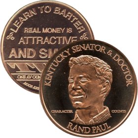 Rand Paul (AOCS) (2011) 1 oz .999 Pure Copper Round