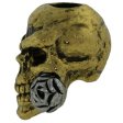 (image for) Rose Skull Bead in Antique 18K Gold/ Rhodium Finish by Schmuckatelli Co.