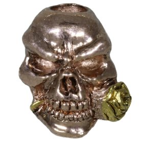 Rose Skull Bead in Antique Rose Gold/Antique 18K Gold Finish by Schmuckatelli Co.