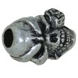 (image for) Rose Skull Bead in Pewter by Schmuckatelli Co.