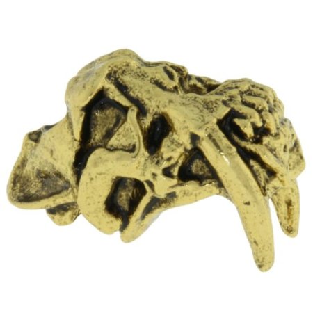 (image for) Sabretooth Bead in 18K Antique Gold Finish by Schmuckatelli Co.