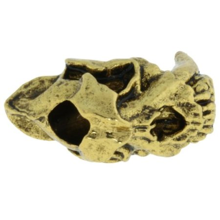 (image for) Sabretooth Bead in 18K Antique Gold Finish by Schmuckatelli Co.