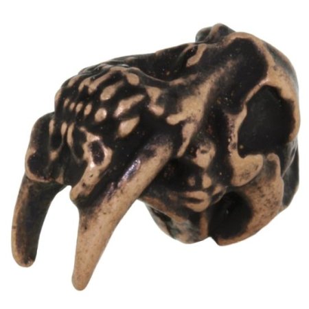 (image for) Sabretooth Bead in Roman Copper Oxide by Schmuckatelli Co.