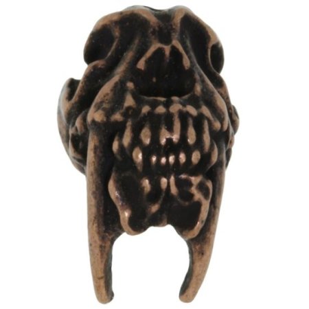 (image for) Sabretooth Bead in Roman Copper Oxide by Schmuckatelli Co.