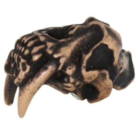 (image for) Sabretooth Bead in Roman Copper Oxide by Schmuckatelli Co.