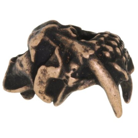 (image for) Sabretooth Bead in Roman Copper Oxide by Schmuckatelli Co.