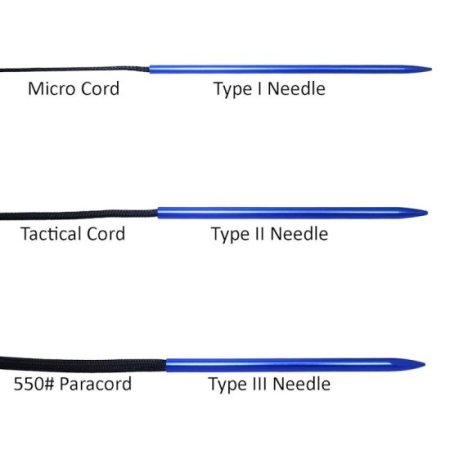 (image for) Knotters Tool II (Silver) w/ 3 Different Size Blue Lacing Needles