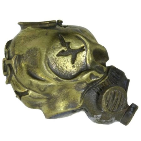 (image for) Skull Gas Mask Bead In Brass By Techno Silver