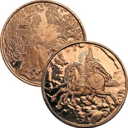 (image for) Sleipnir ~ Odin's Steed 1 oz .999 Pure Copper Round (3rd Design of the Nordic Creatures Series)
