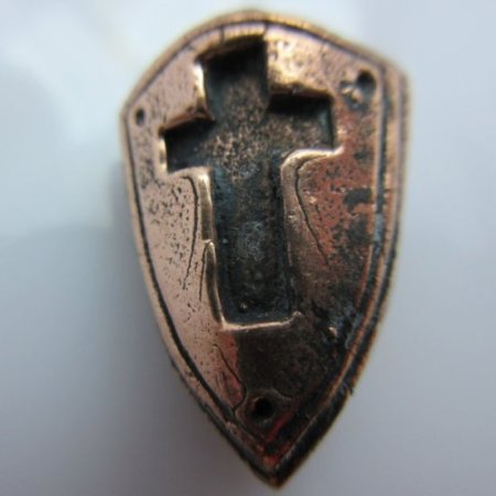 (image for) Crusader Cross Shield (Square) in Copper by Sosa Beadworx