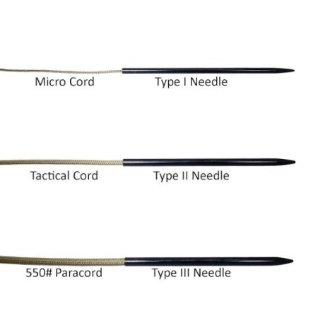 (image for) Knotters Tool II (Stainless Steel) w/ 3 Different Size Black Lacing Needles