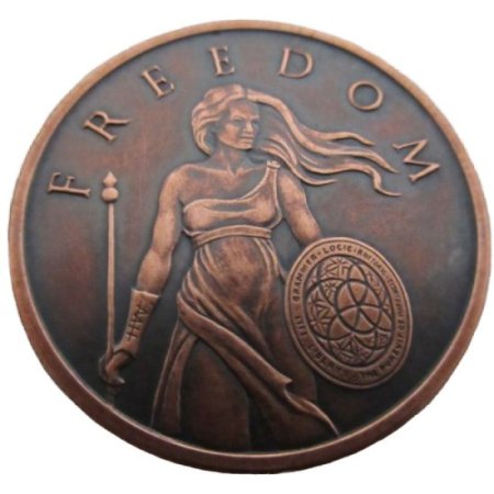 (image for) Standing Freedom 1 oz .999 Pure Copper Round (2016 Silver Shield) (Black Patina)