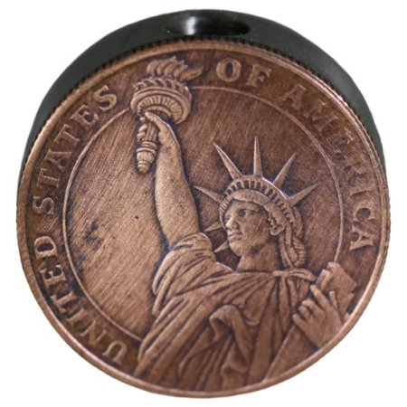 (image for) Statue Of Liberty Design In Copper (Black Patina) Stainless Steel Core Lanyard Bead By Barter Wear 